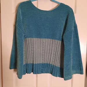ODDY Teal and Gray Women's Crew Neck Sweater